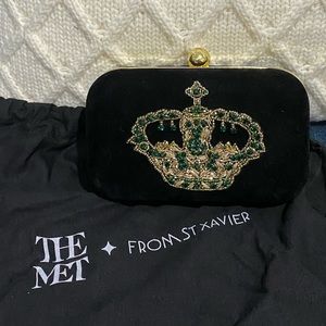 Hand beaded velvet clutch